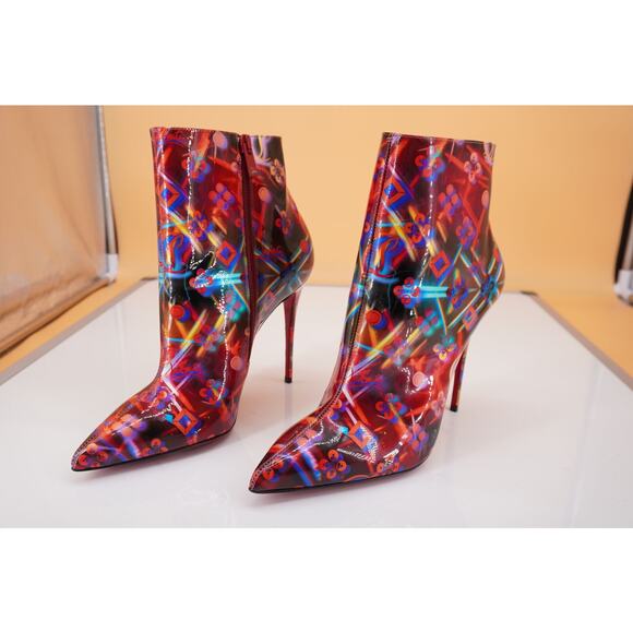 Christian Louboutin So Kate Disco Patent Ankle Boots Size 38 NIB $995 red - Picture 11 of 12